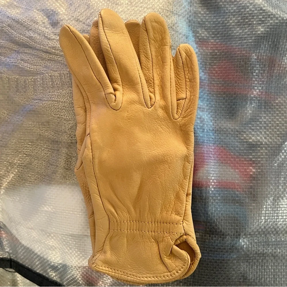 Women’s Vintage Deerskin Tan Unlined Driving Work Gloves NEW without Tags Size 7